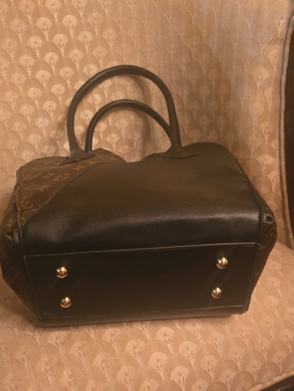 Large Black And Brown Tote. Sholder Bag. Kimono Style. Roomy Amd Light - Picture 3 of 5